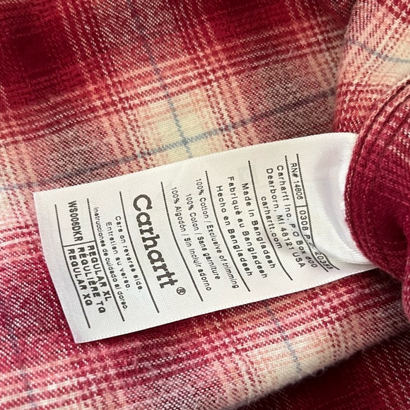 Carhartt for Women’s Pink Snap Button Flannel Lined Cotton Jacket Size XL - Picture 5 of 6